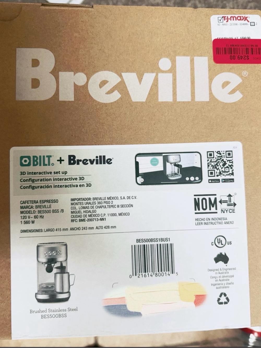 Breville Espresso Machine in Brushed Stainless Steel - Silver